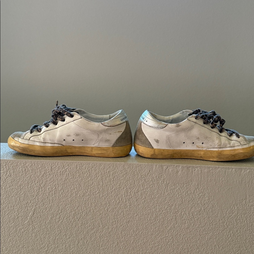 Golden Goose White Sneakers with Burgundy Star size 38 - Picture 7 of 12